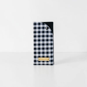Funda gafas en vichy negro y blanco