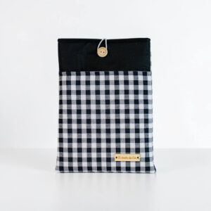 Funda libro vichy negro y blanco