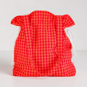 Tote bag vichy naranja y rojo